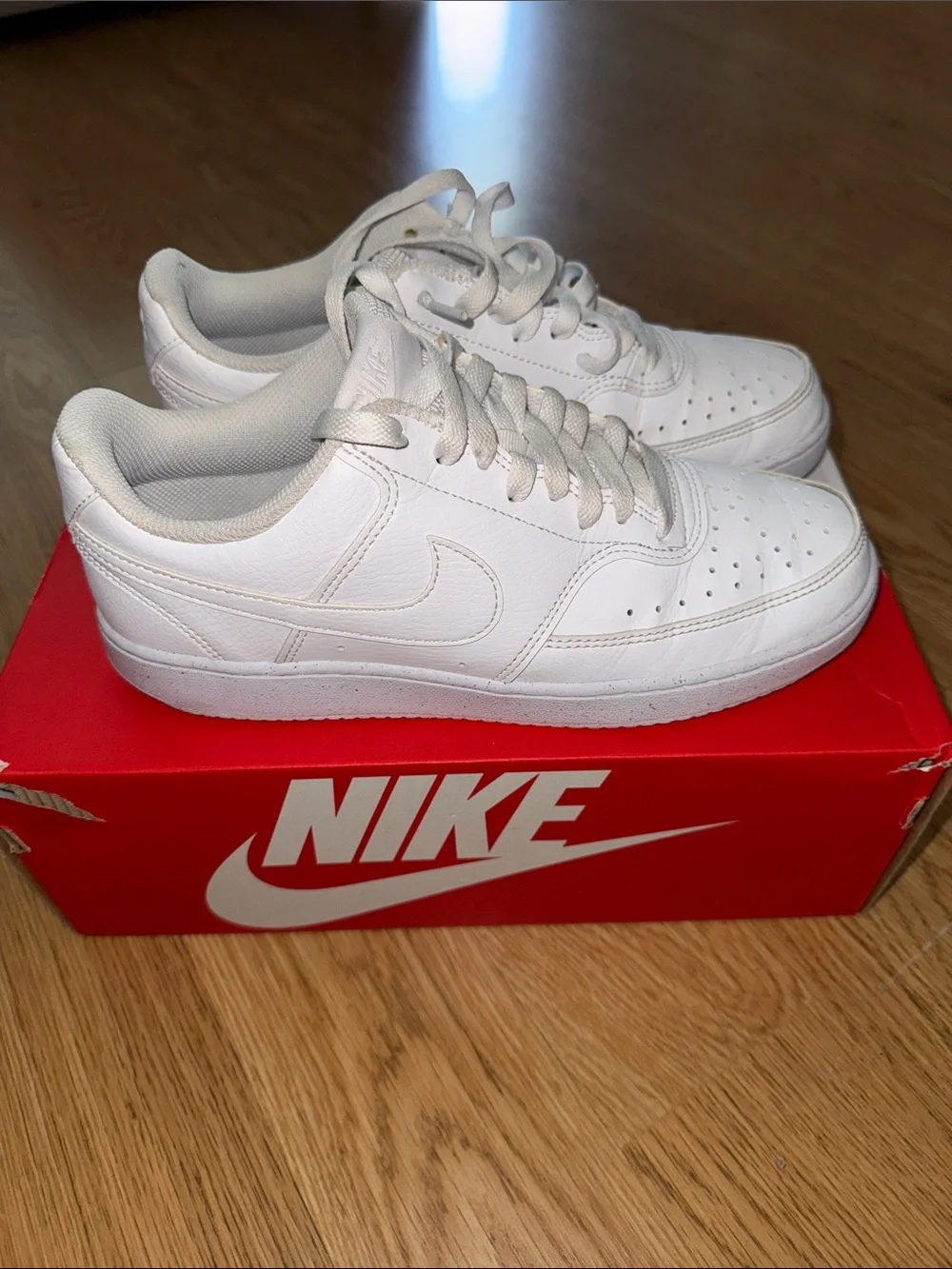 Nike White Low-Top Leather Sneakers